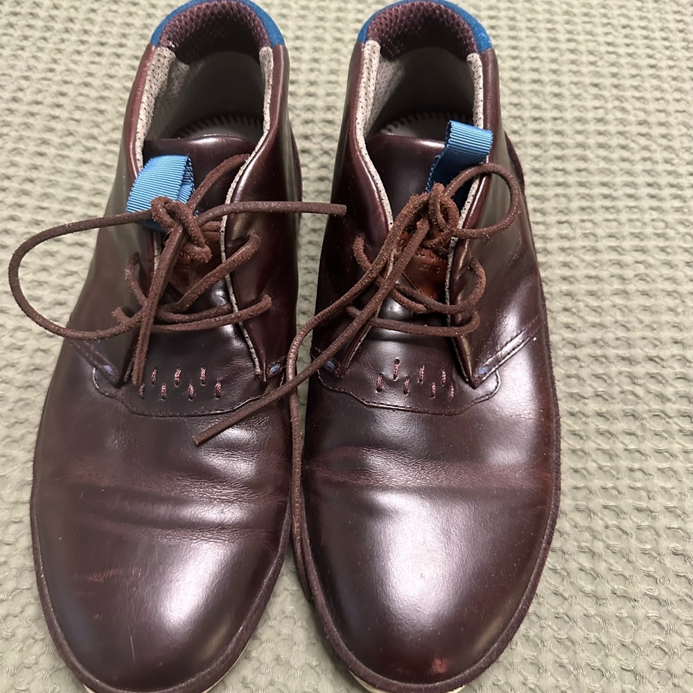 Paul Smith Dark Brown Chukka Boots with Blue Accents